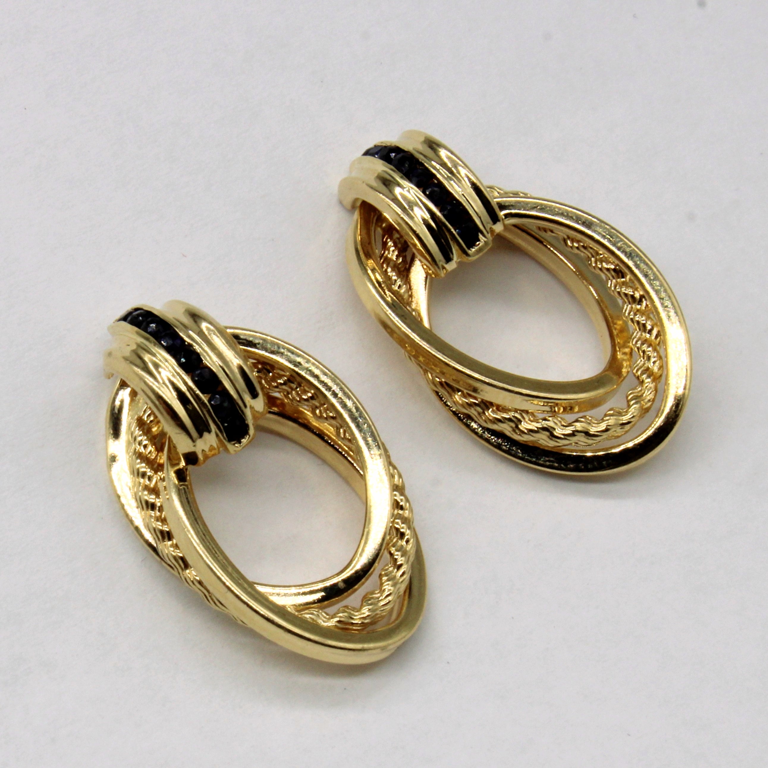 Channel Set Sapphire Earrings | 0.24ctw |