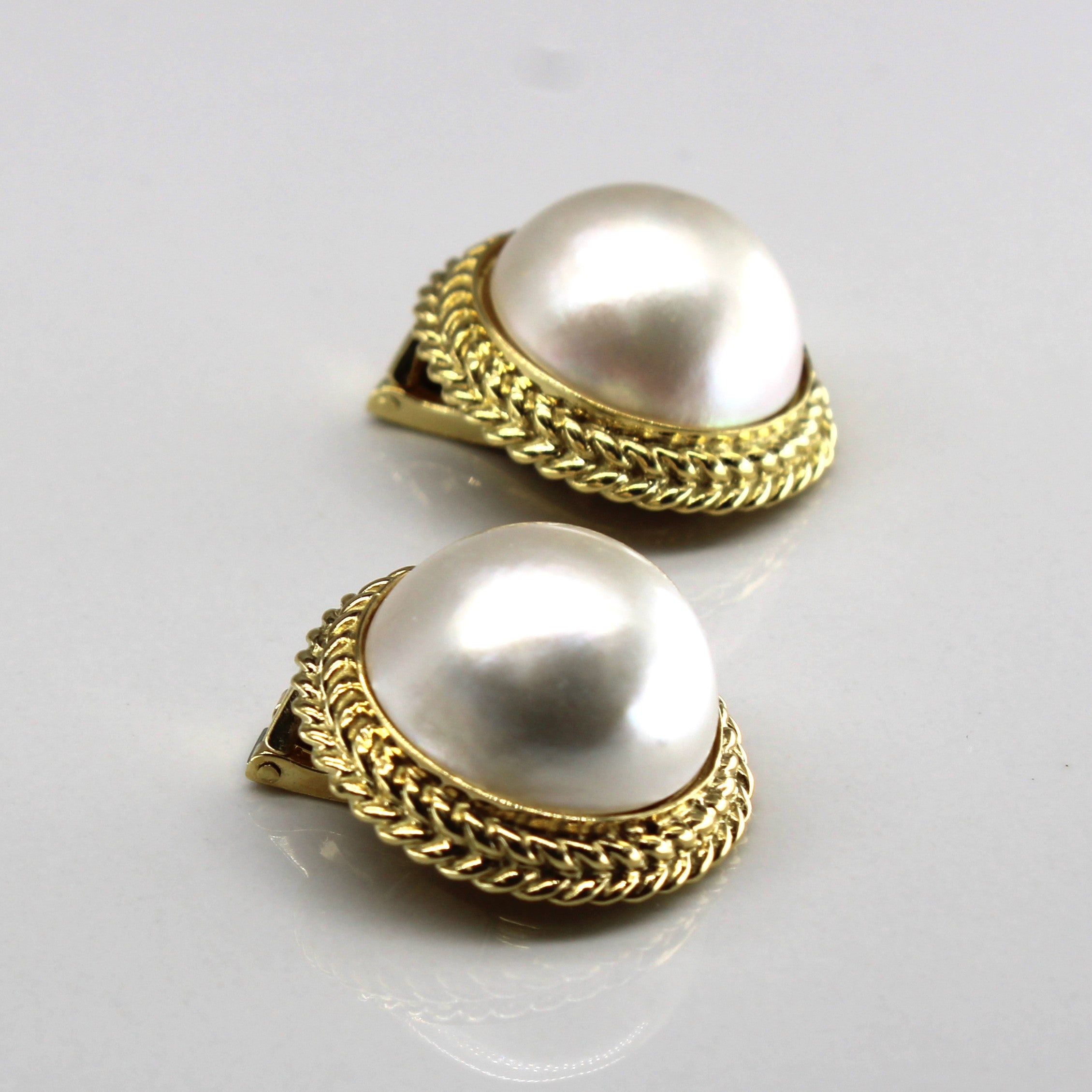 Pearl Clip Backing Stud Earrings