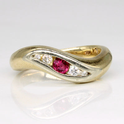 Ruby & Diamond Waterfall Ring | 0.15ct, 0.09ctw | SZ 6.5 |