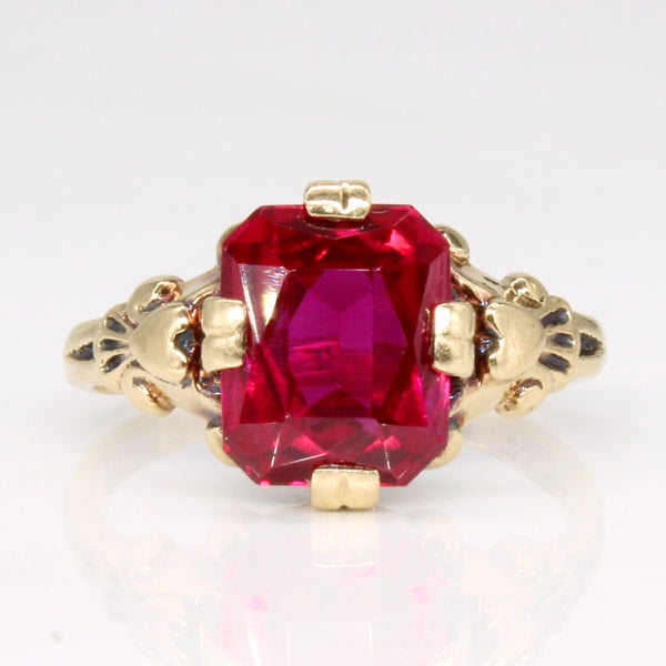 Synthetic Ruby Cocktail Ring | 2.10ct | SZ 3.25 |