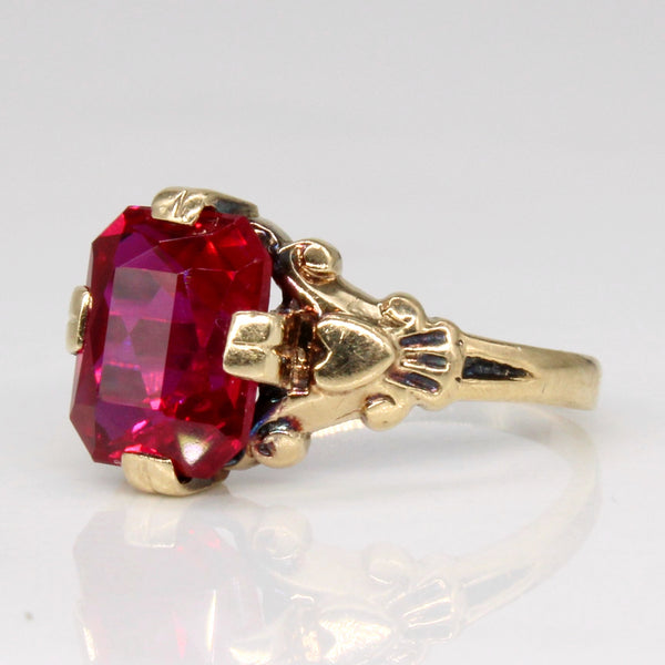 Synthetic Ruby Cocktail Ring | 2.10ct | SZ 3.25 |