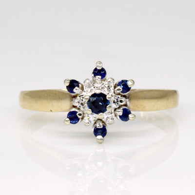 Sapphire & Diamond Cluster Set Ring | 0.16ctw, 0.06ctw | SZ 6.25 |