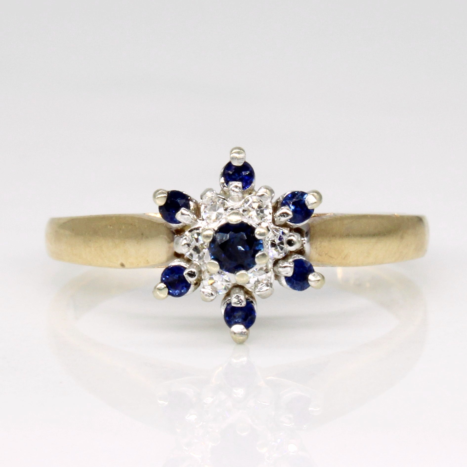 Sapphire & Diamond Cluster Set Ring | 0.16ctw, 0.06ctw | SZ 6.25 |