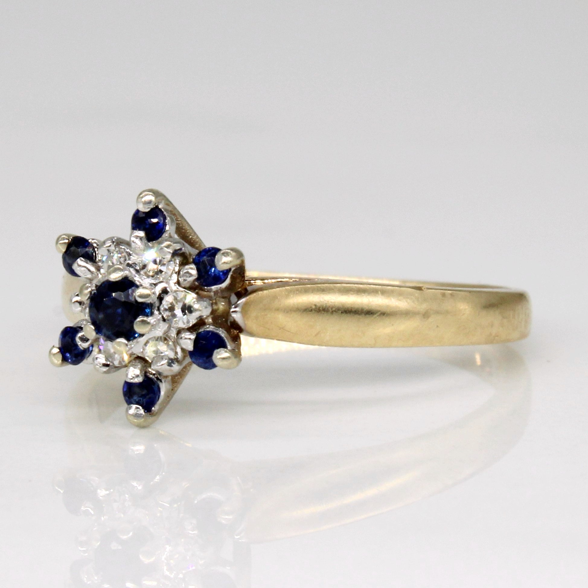 Sapphire & Diamond Cluster Set Ring | 0.16ctw, 0.06ctw | SZ 6.25 |