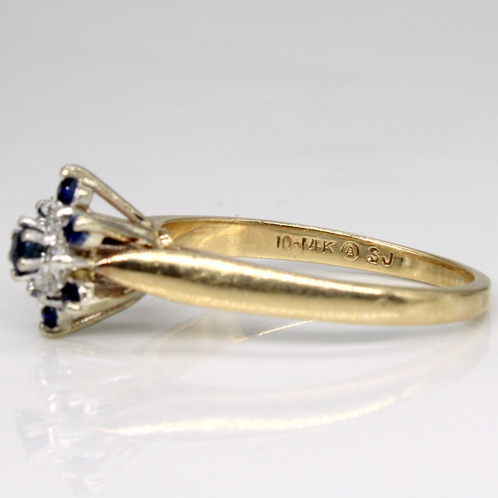 Sapphire & Diamond Cluster Set Ring | 0.16ctw, 0.06ctw | SZ 6.25 |