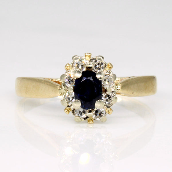Sapphire & Diamond Halo Ring | 0.30ct, 0.16ctw | SZ 7.25 |