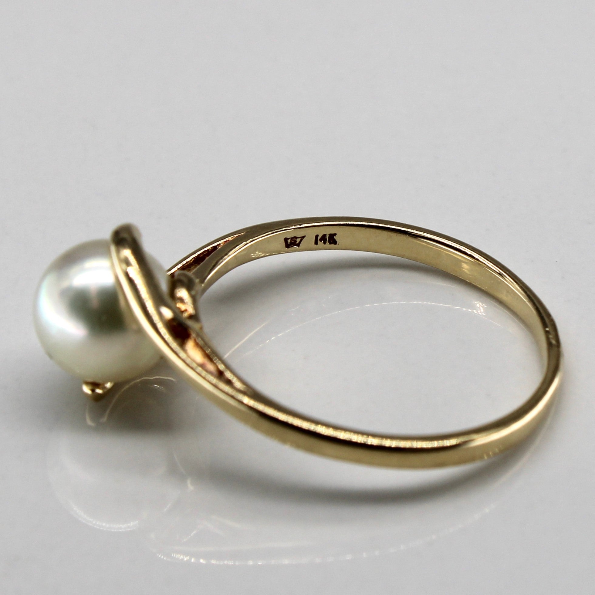 Bypass Solitaire Pearl Ring | SZ 7.75 |