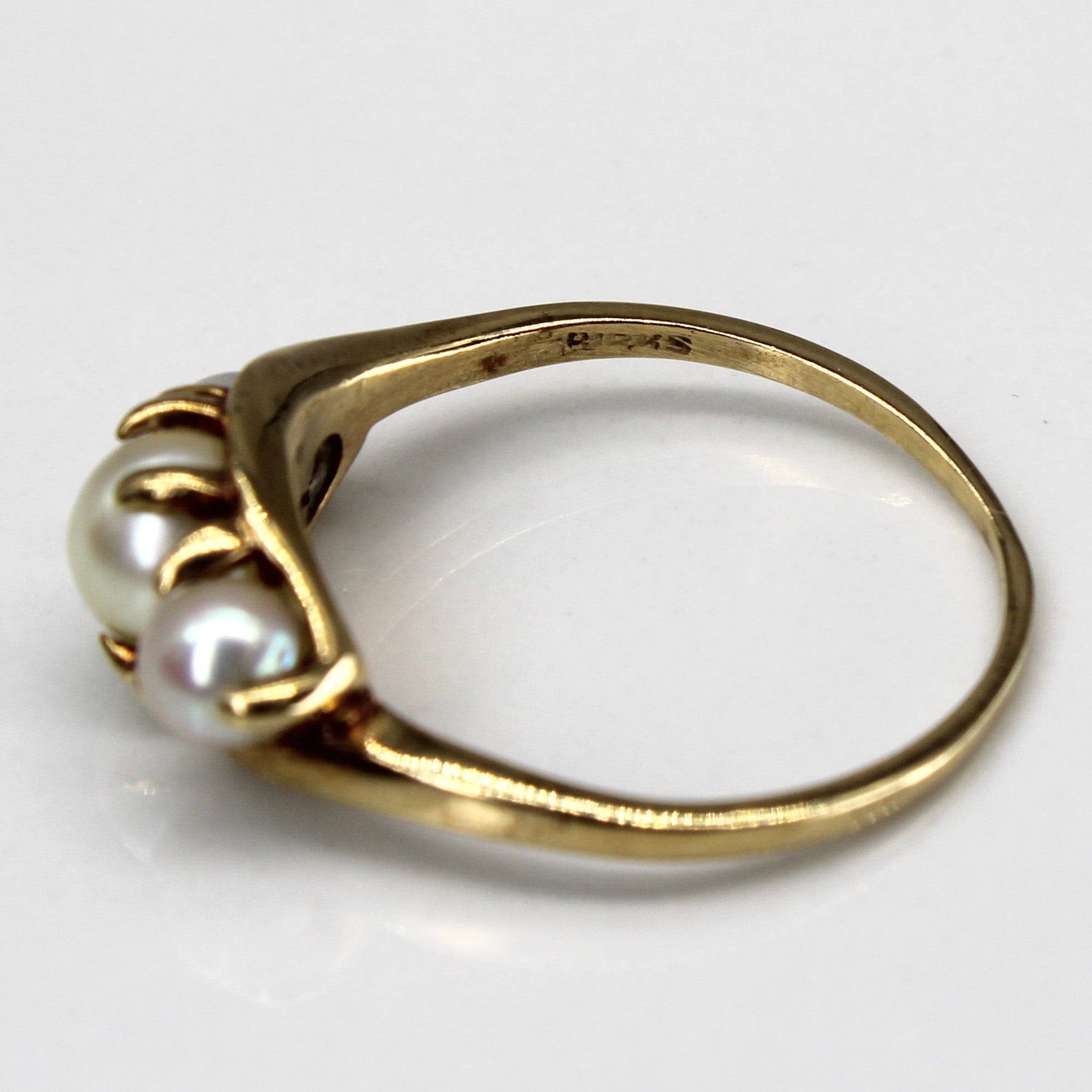 Bypass Three Stone Pearl Ring | SZ 7.75 |