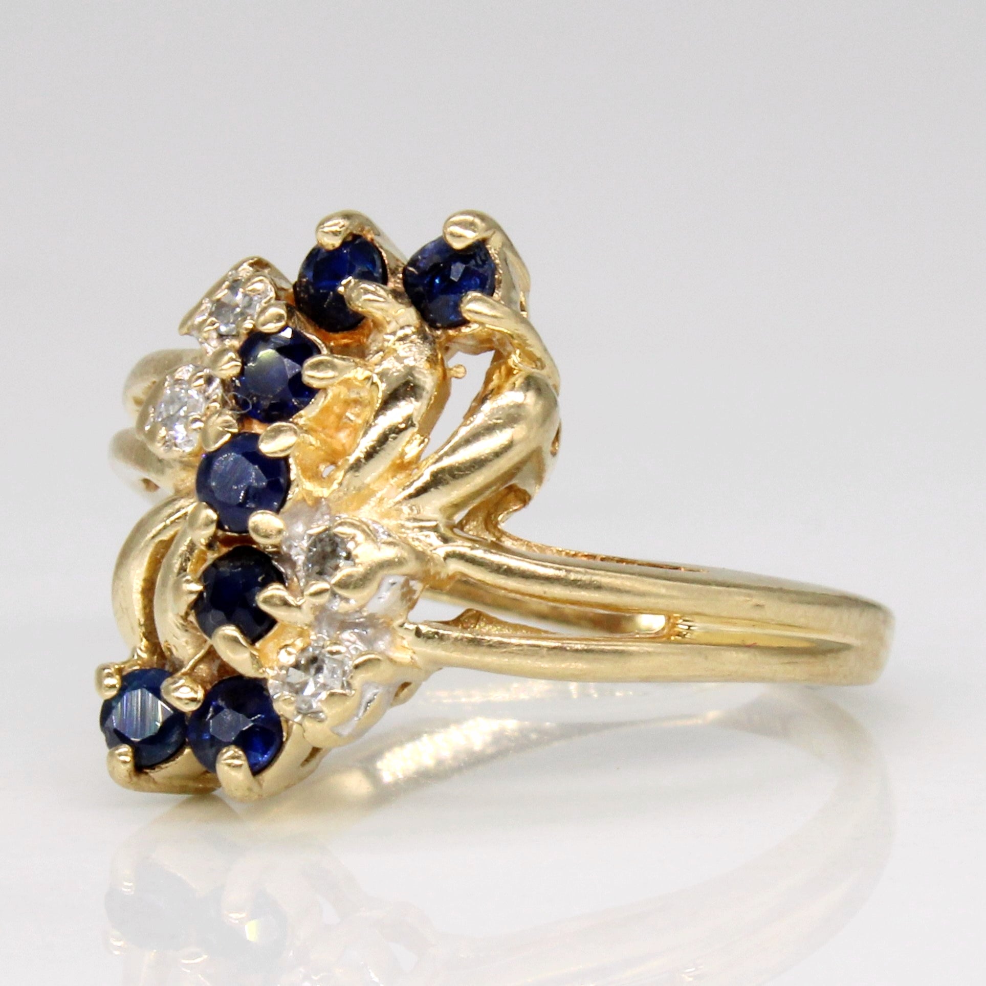 Sapphire & Diamond Waterfall Ring | 0.28ctw, 0.02ctw | SZ 5 |