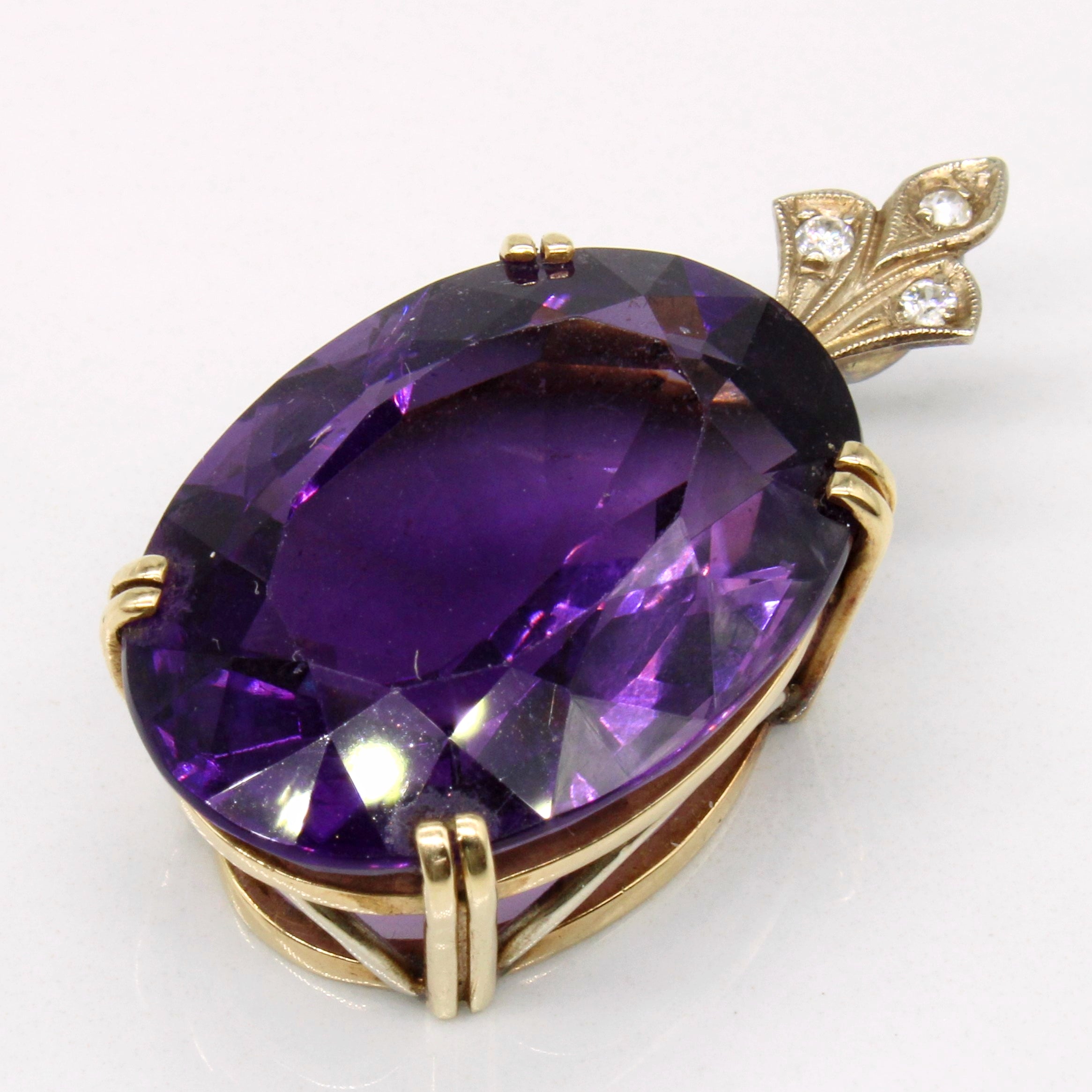 Amethyst & Diamond Pendant | 26.00ct, 0.06ctw |