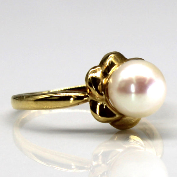 Pearl Gold Cocktail Ring | SZ 6.25 |