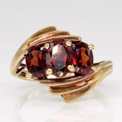 Three Stone Garnet Ring | 2.10ctw | SZ 6 |