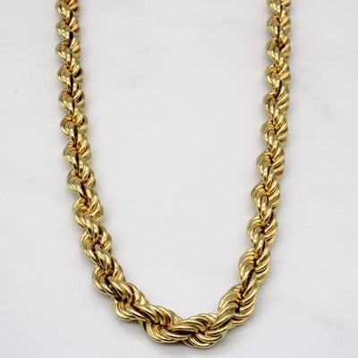 14k Yellow Gold Rope Chain | 32
