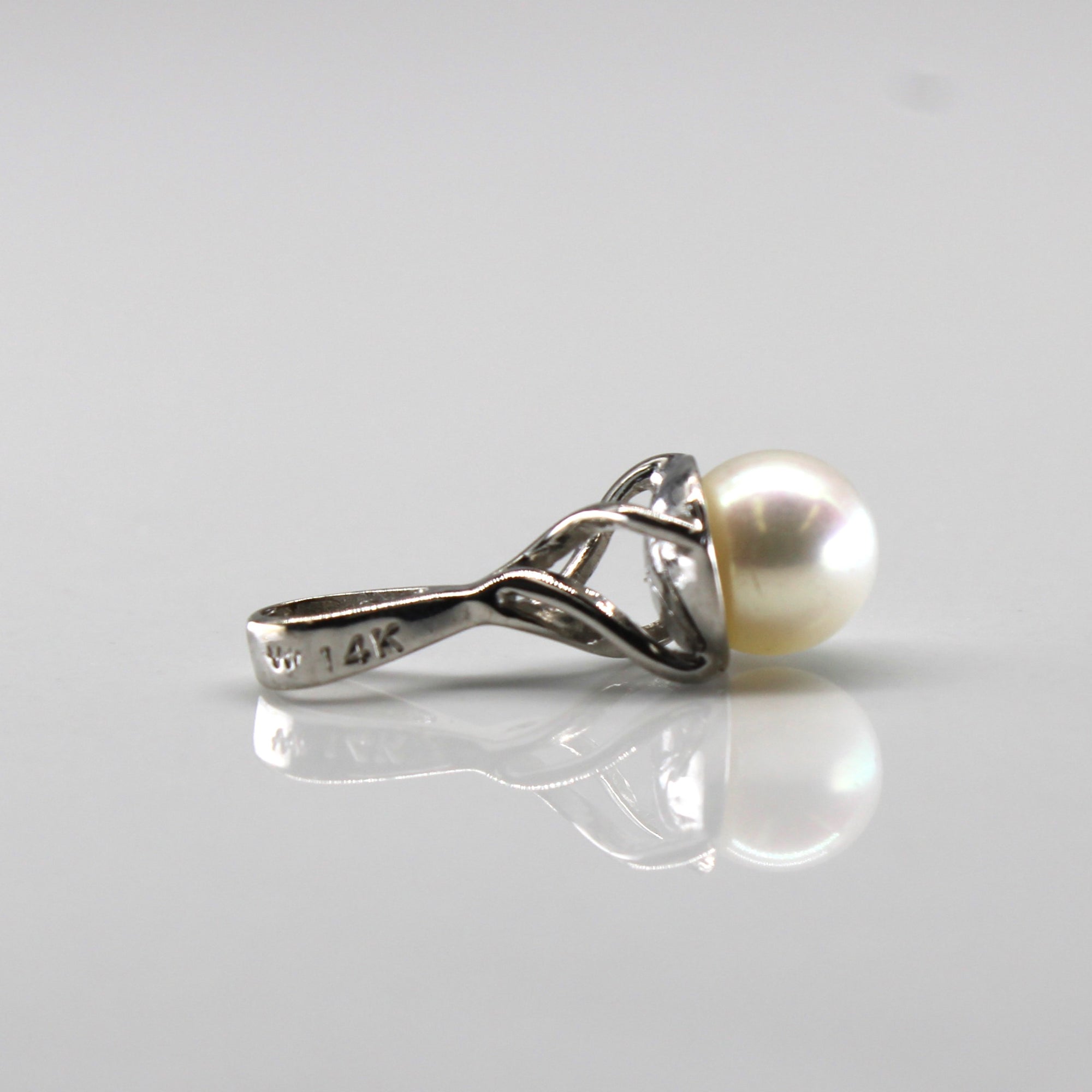 Pearl Drop White Gold Pendant