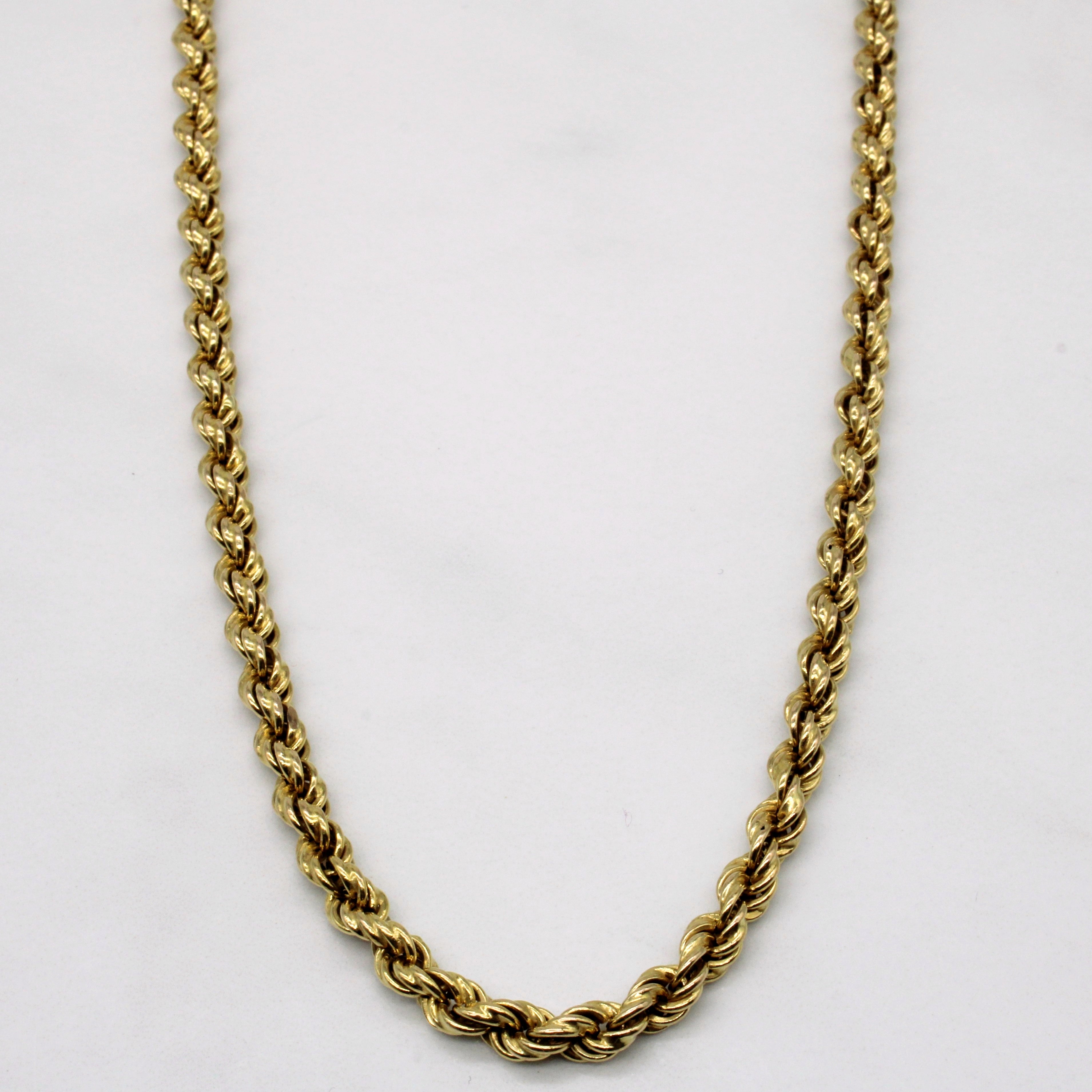 14k Yellow Gold Rope Link Chain | 26" |