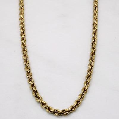 14k Yellow Gold Rope Link Chain | 26