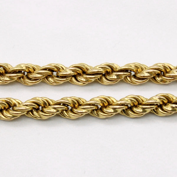 14k Yellow Gold Rope Link Chain | 26