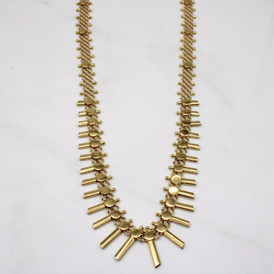 18k Yellow Gold Cleopatra Fringe Necklace | 16