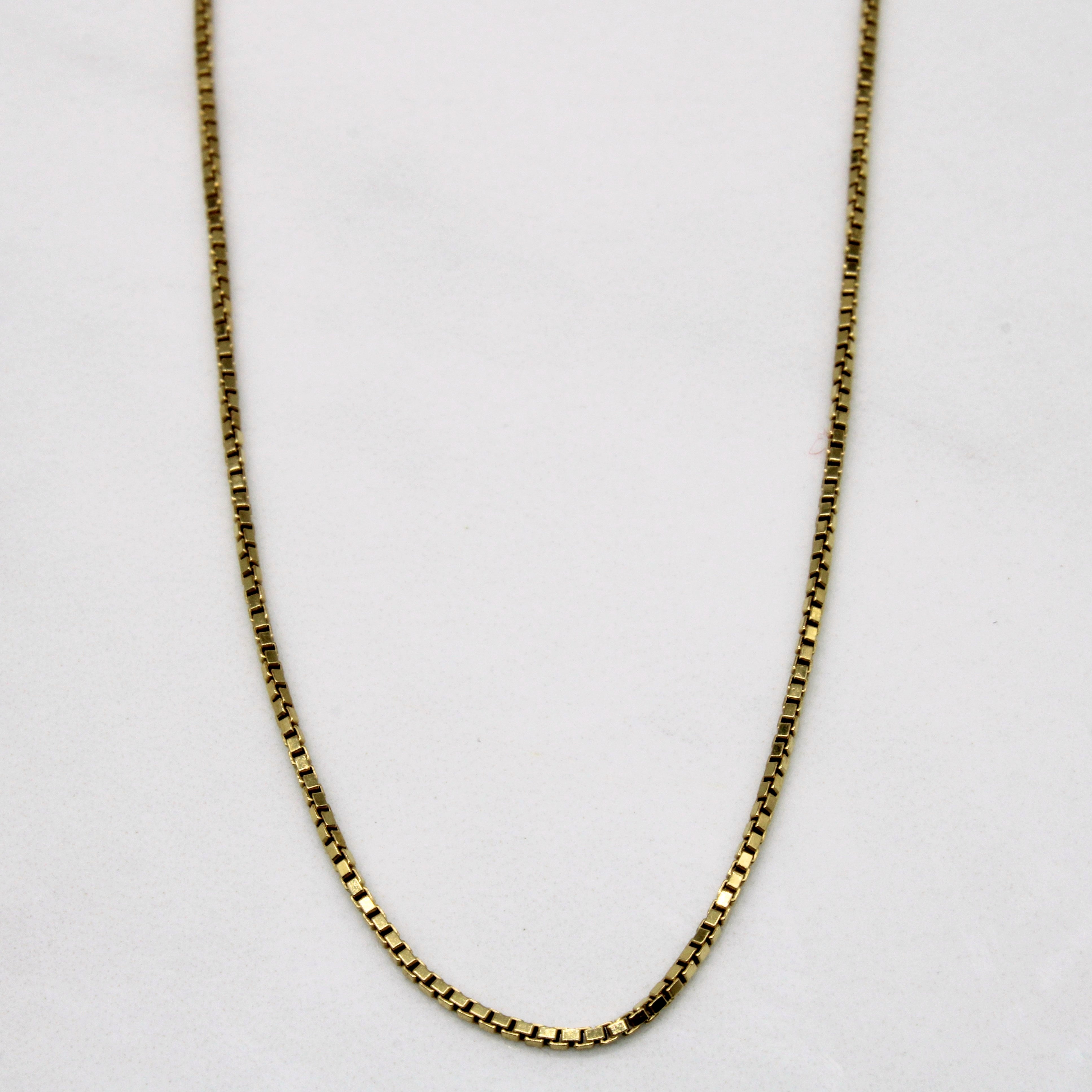 18k Yellow Gold Box Link Chain | 16" |