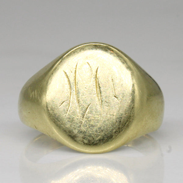 14k Yellow Gold Faded Signet Ring | SZ 5 |