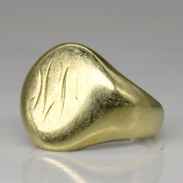 14k Yellow Gold Faded Signet Ring | SZ 5 |