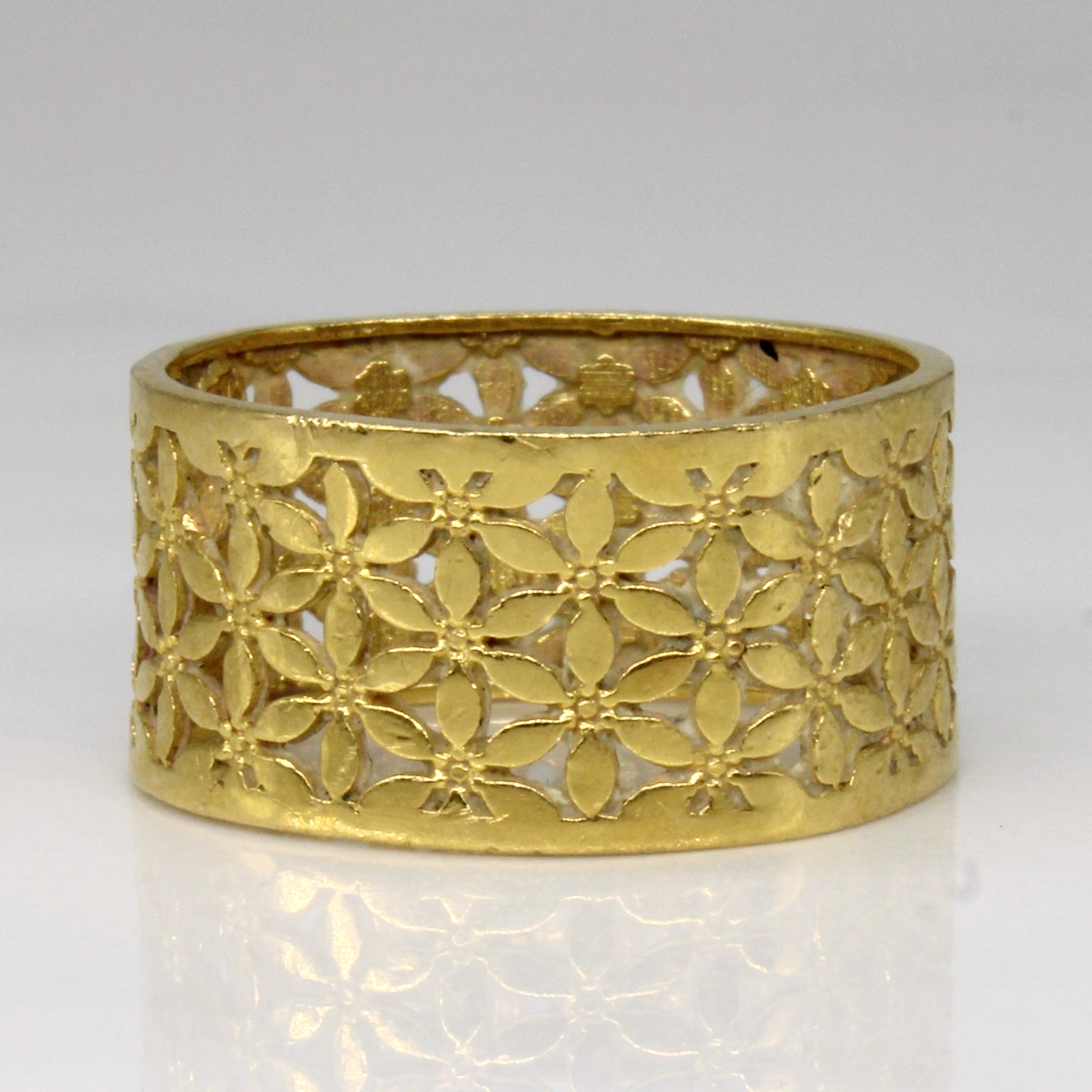 18k Yellow Gold Lattice Ring | SZ 6 |