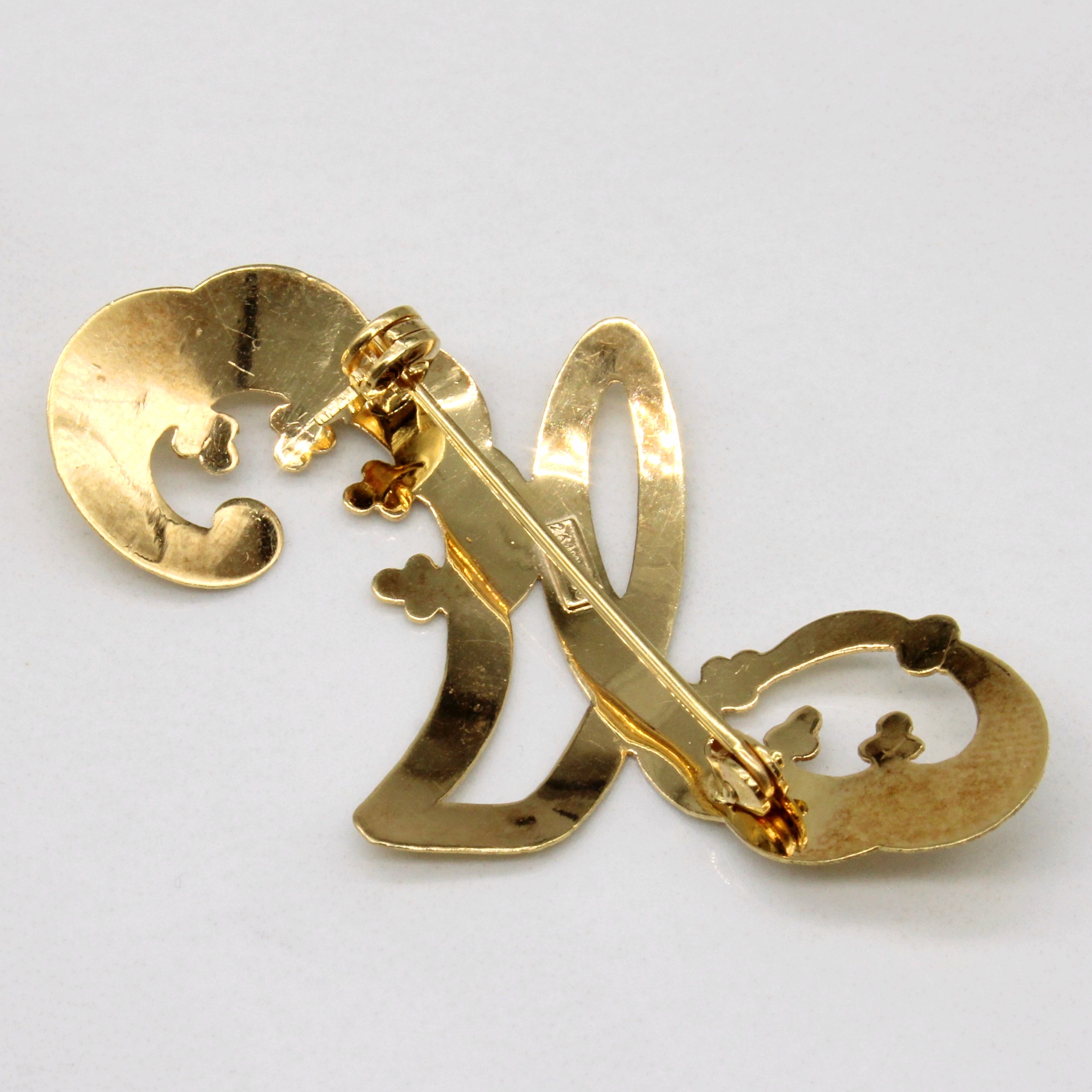 18k Yellow Gold Brooch