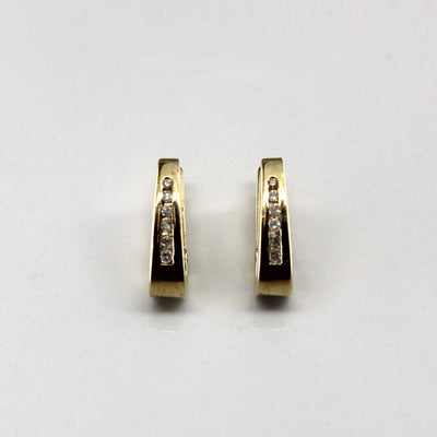 Channel Set Diamond Huggie Earrings | 0.08ctw |