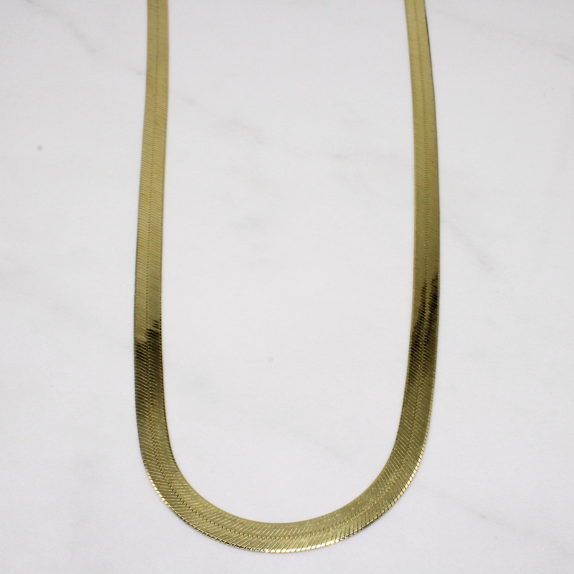 14k Yellow Gold Vintage Italian Herringbone Chain | 20