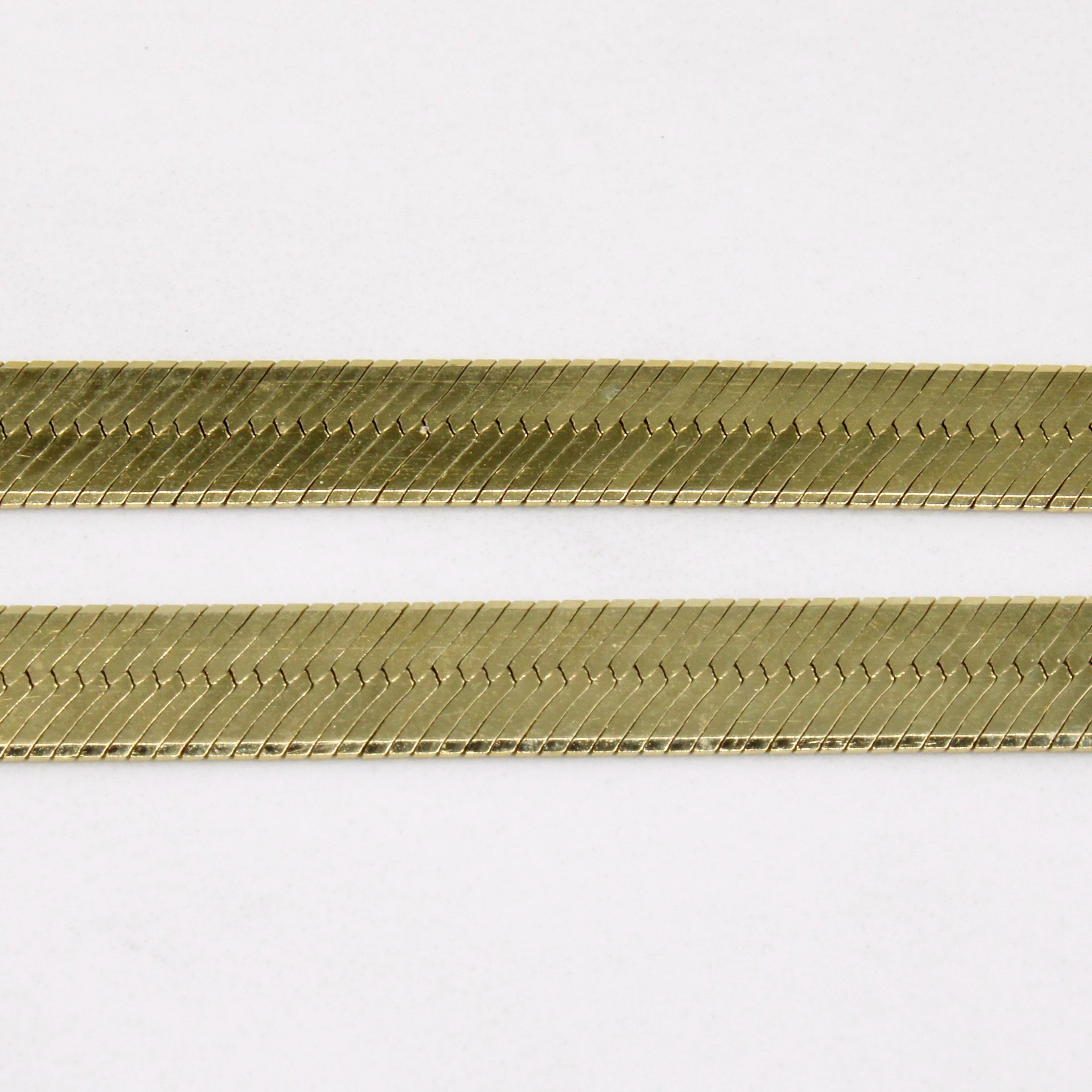14k Yellow Gold Vintage Italian Herringbone Chain | 20" |