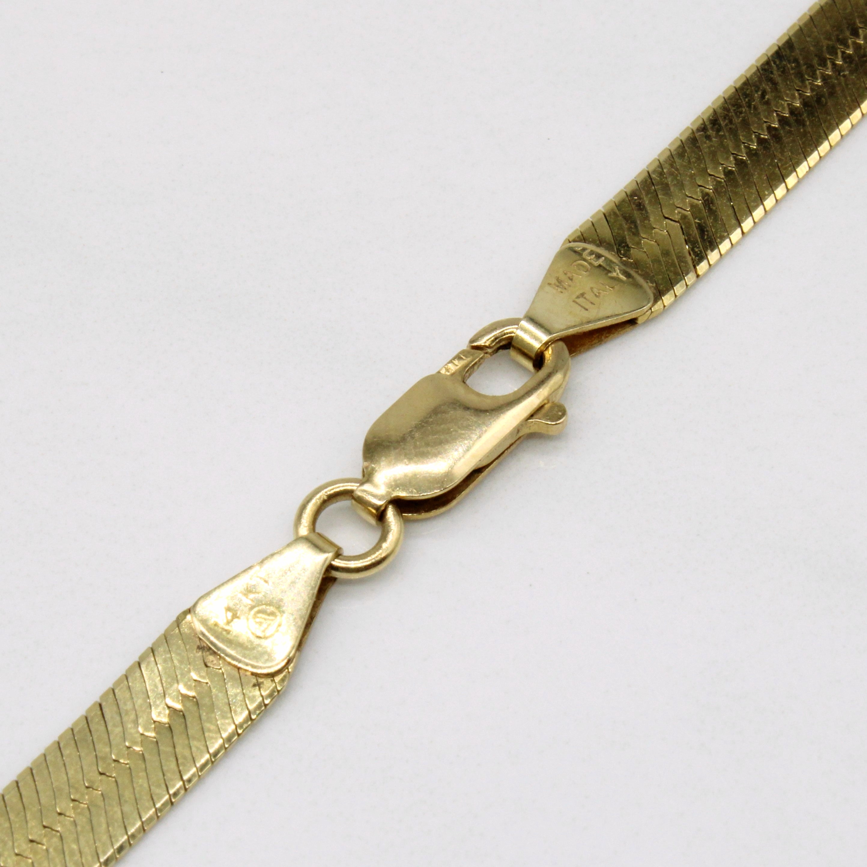 14k Yellow Gold Vintage Italian Herringbone Chain | 20" |