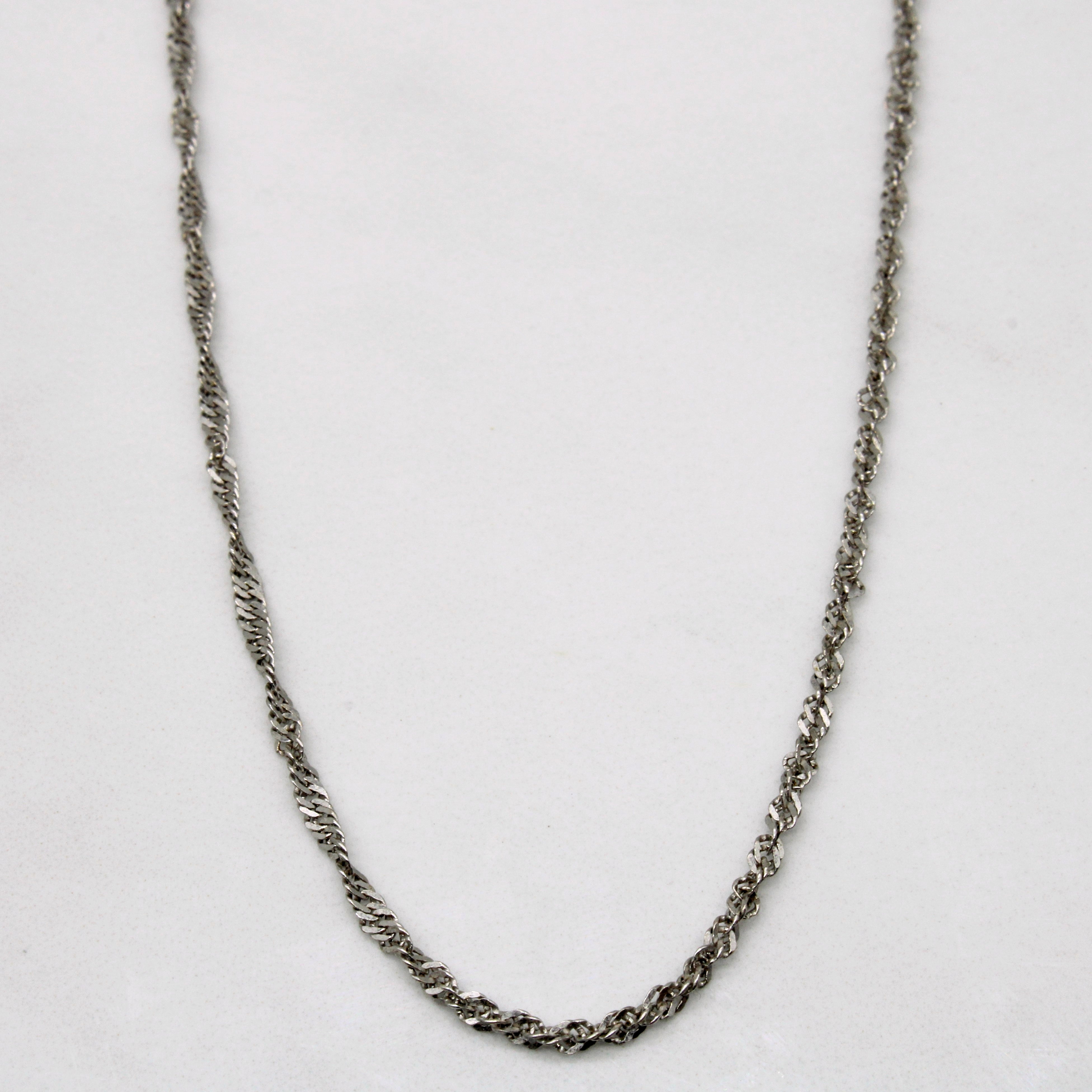 14k White Gold Rope Chain | 18" |