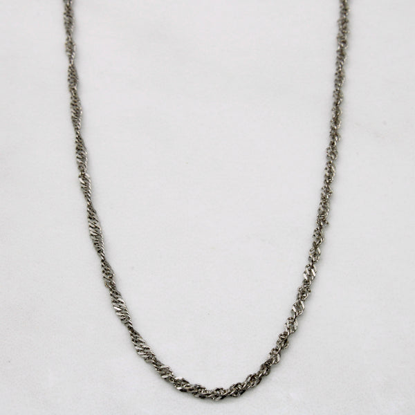 14k White Gold Rope Chain | 18