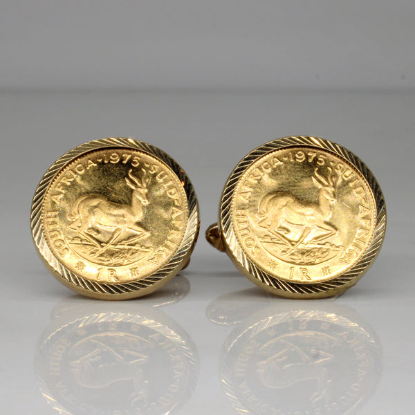 9k Yellow Gold Krugerrand Cufflinks