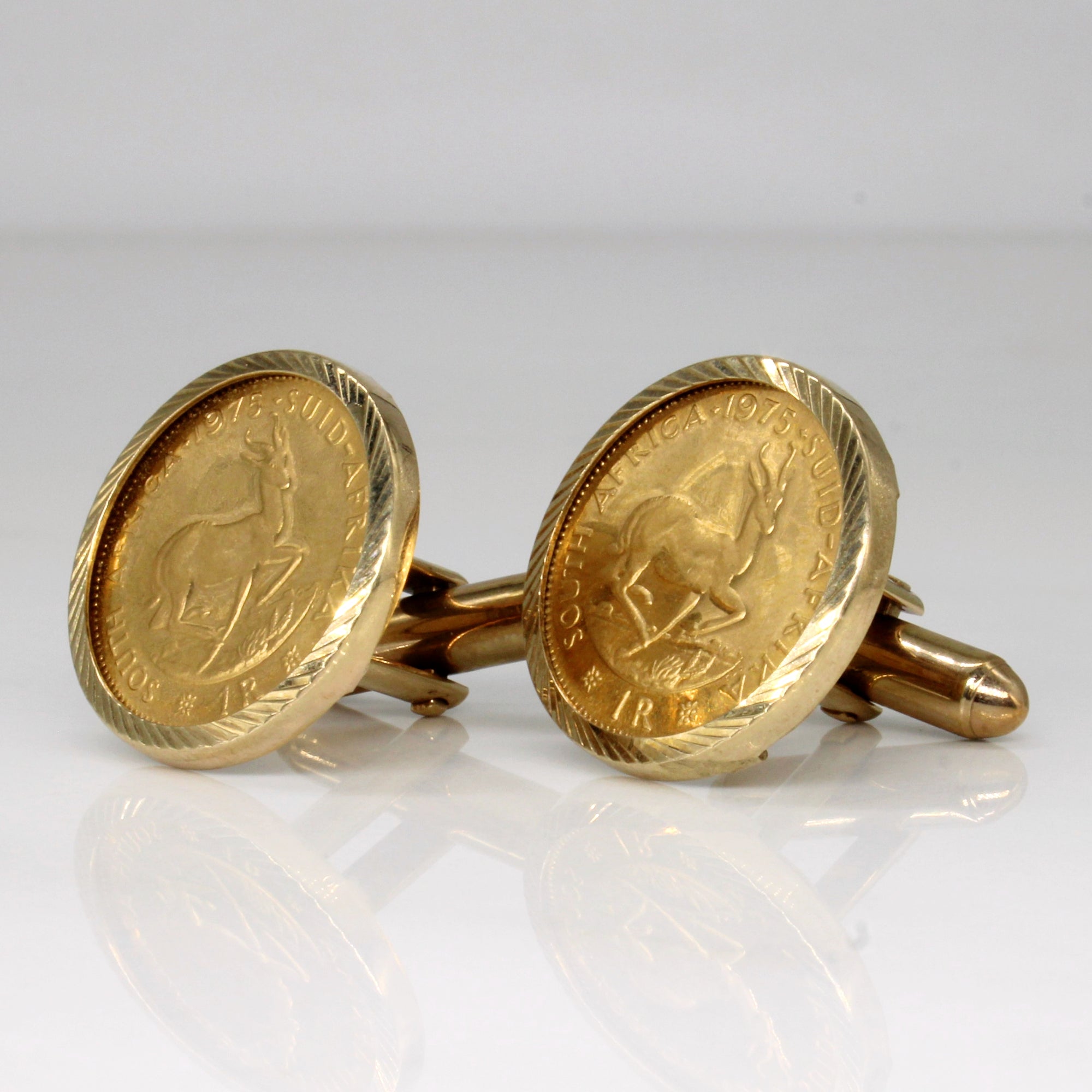 9k Yellow Gold Krugerrand Cufflinks