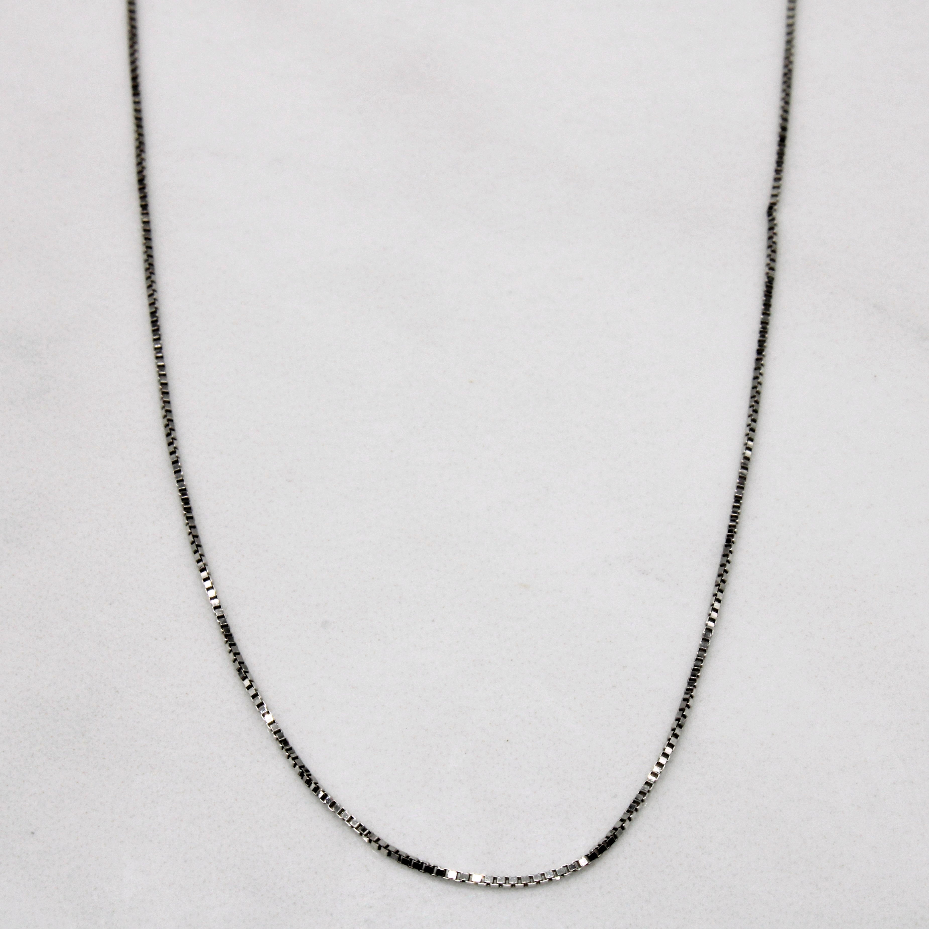 Chaîne à maillons carrés en or blanc 14 carats | 18 pouces | 