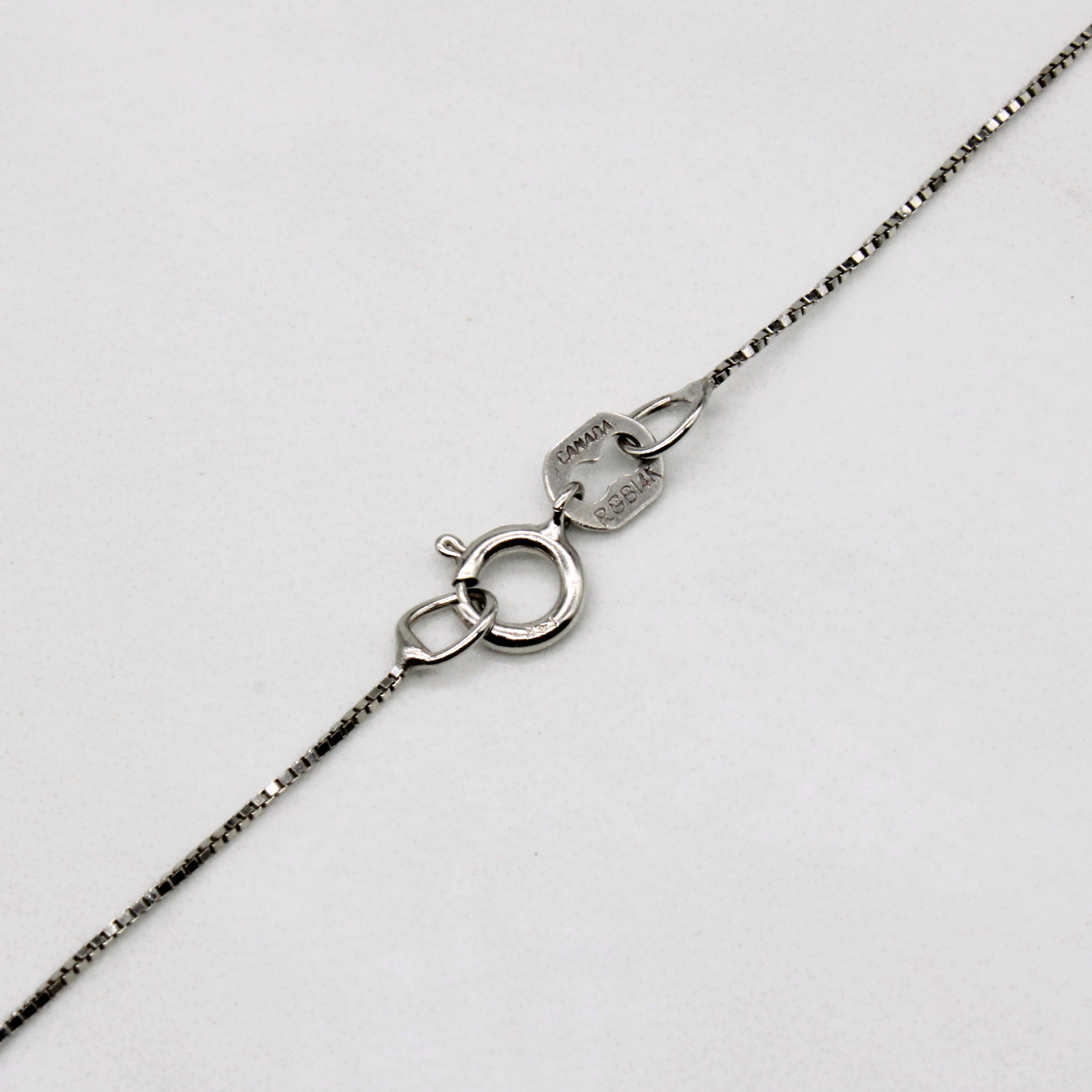 Chaîne à maillons carrés en or blanc 14 carats | 18 pouces | 