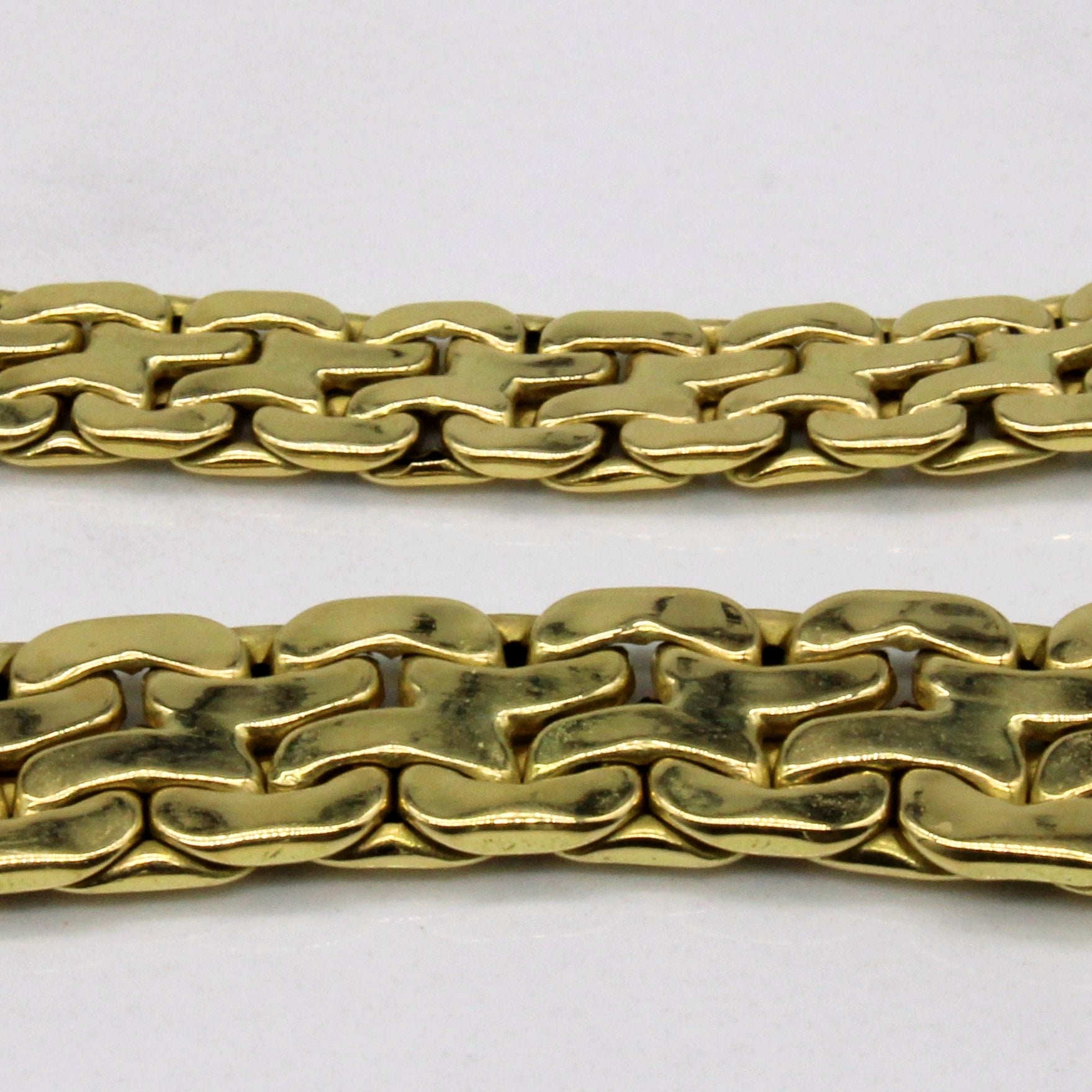 Italian 18k Yellow Gold Woven Link Necklace | 18" |