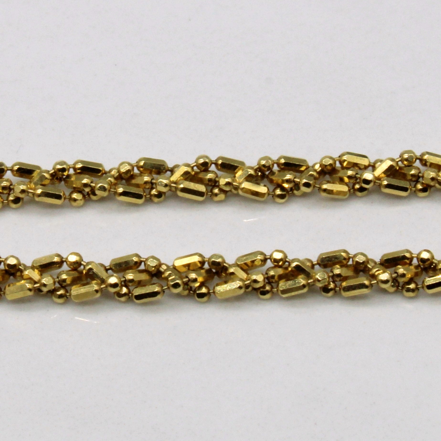 18k Yellow Gold Woven Bead Chain Bracelet | 7" |