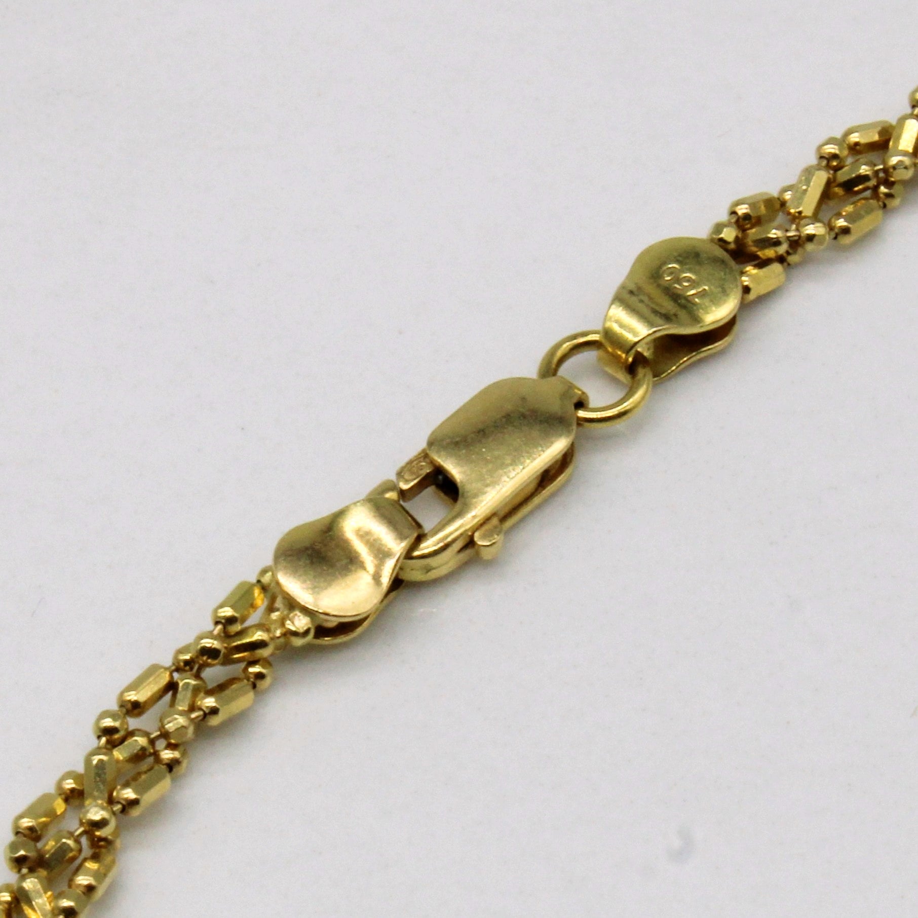 18k Yellow Gold Woven Bead Chain Bracelet | 7" |