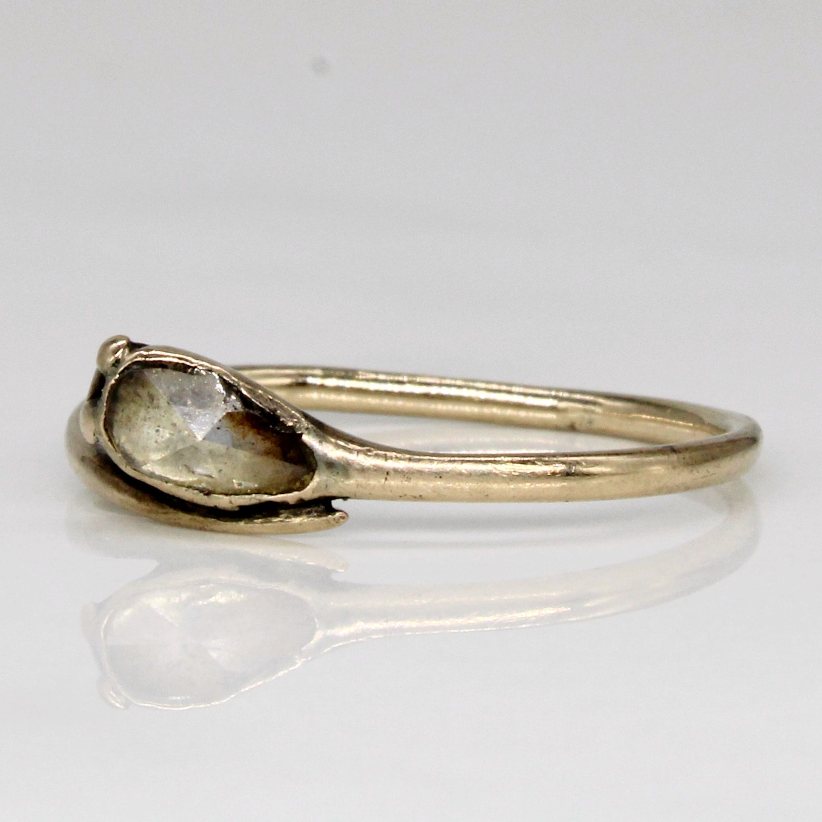 Bague serpent ancienne victorienne en diamant taille rose, vers 1840 | 0,15 ct | Taille 6,75 | 