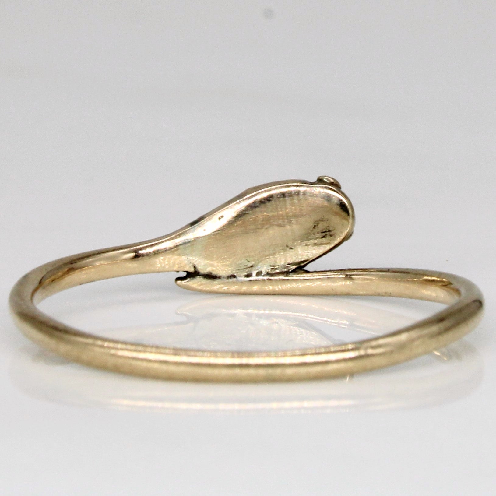 Bague serpent ancienne victorienne en diamant taille rose, vers 1840 | 0,15 ct | Taille 6,75 | 