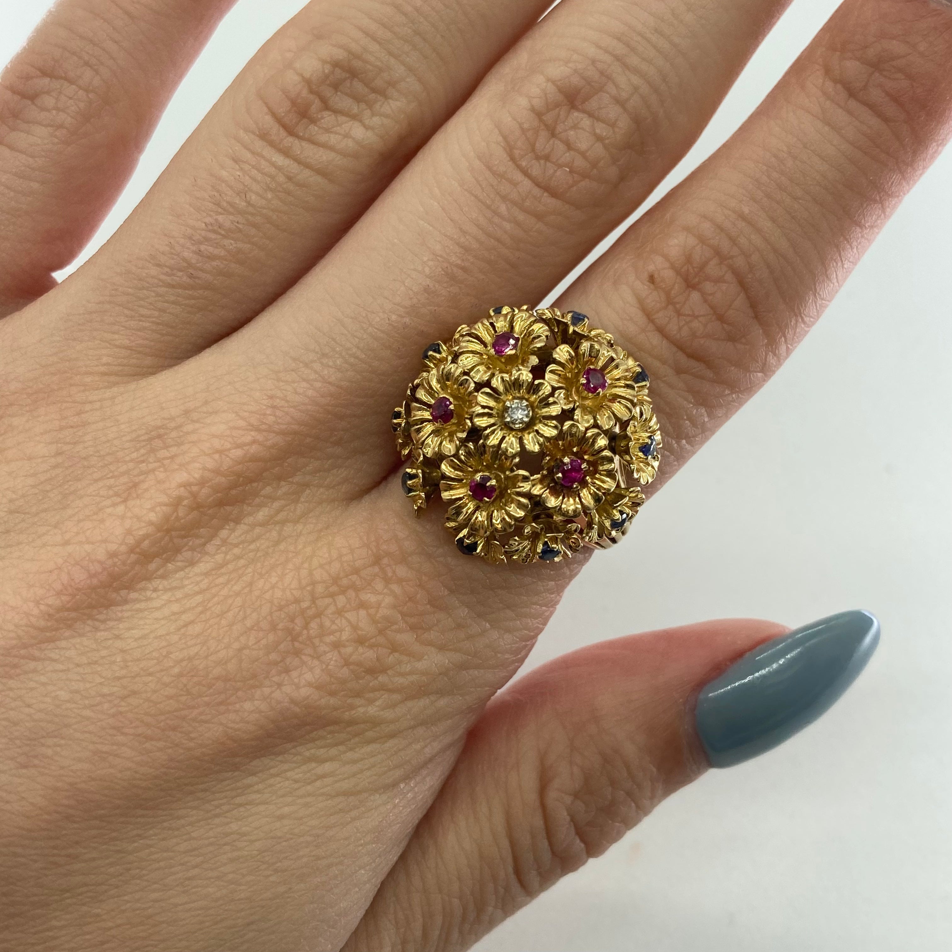 Multi Gem Bouquet Ring | 0.31ctw | SZ 5.25 |