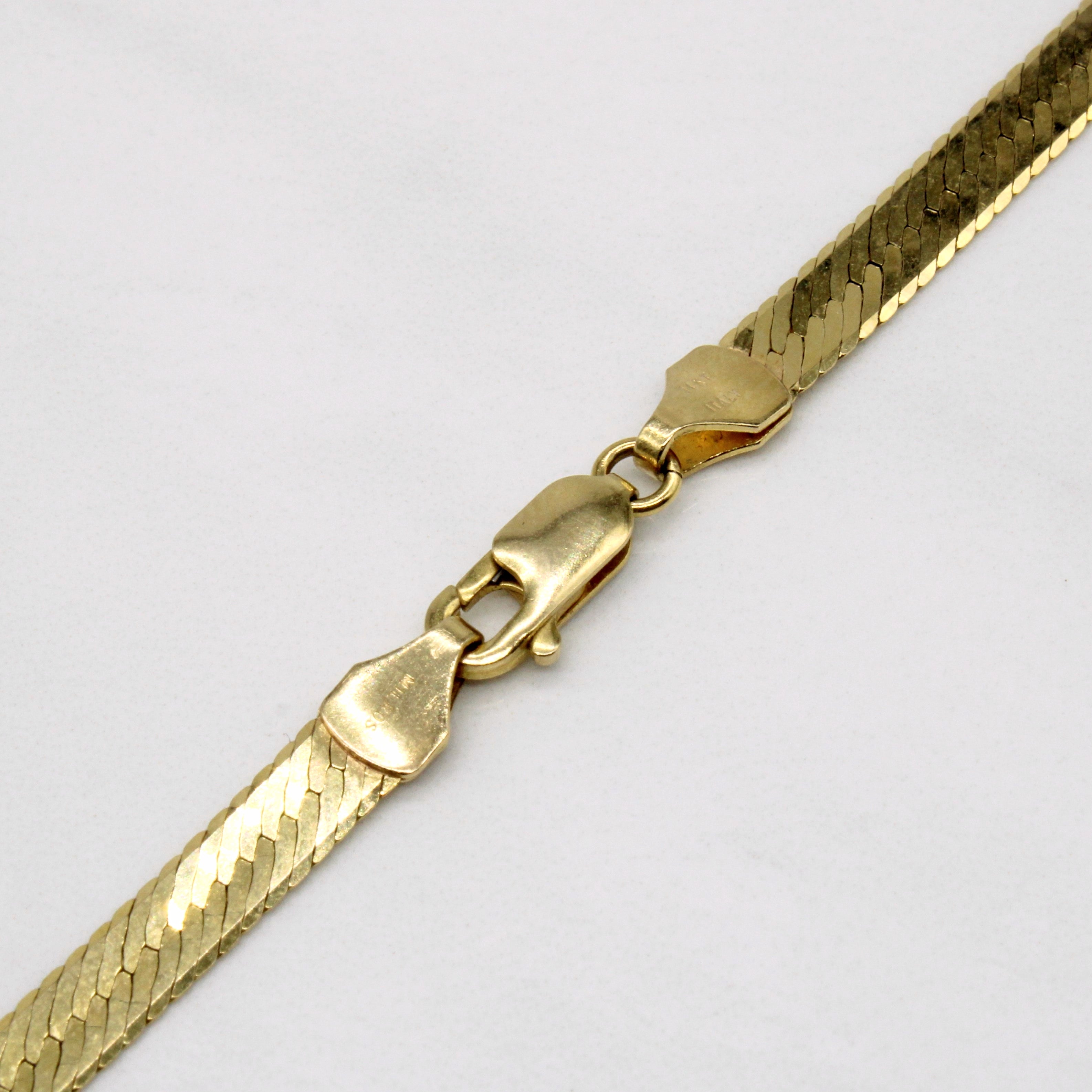 14k Yellow Gold Herringbone Chain | 18" |