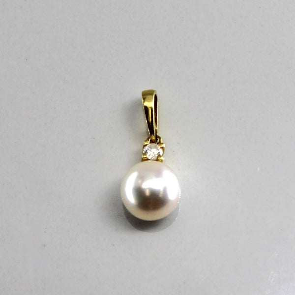 Pearl & Diamond Drop Pendant | 0.04ct |