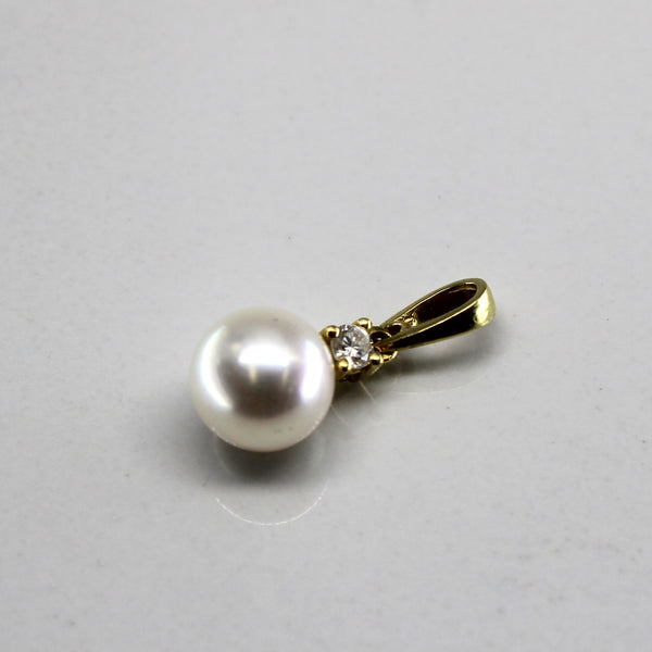 Pearl & Diamond Drop Pendant | 0.04ct |