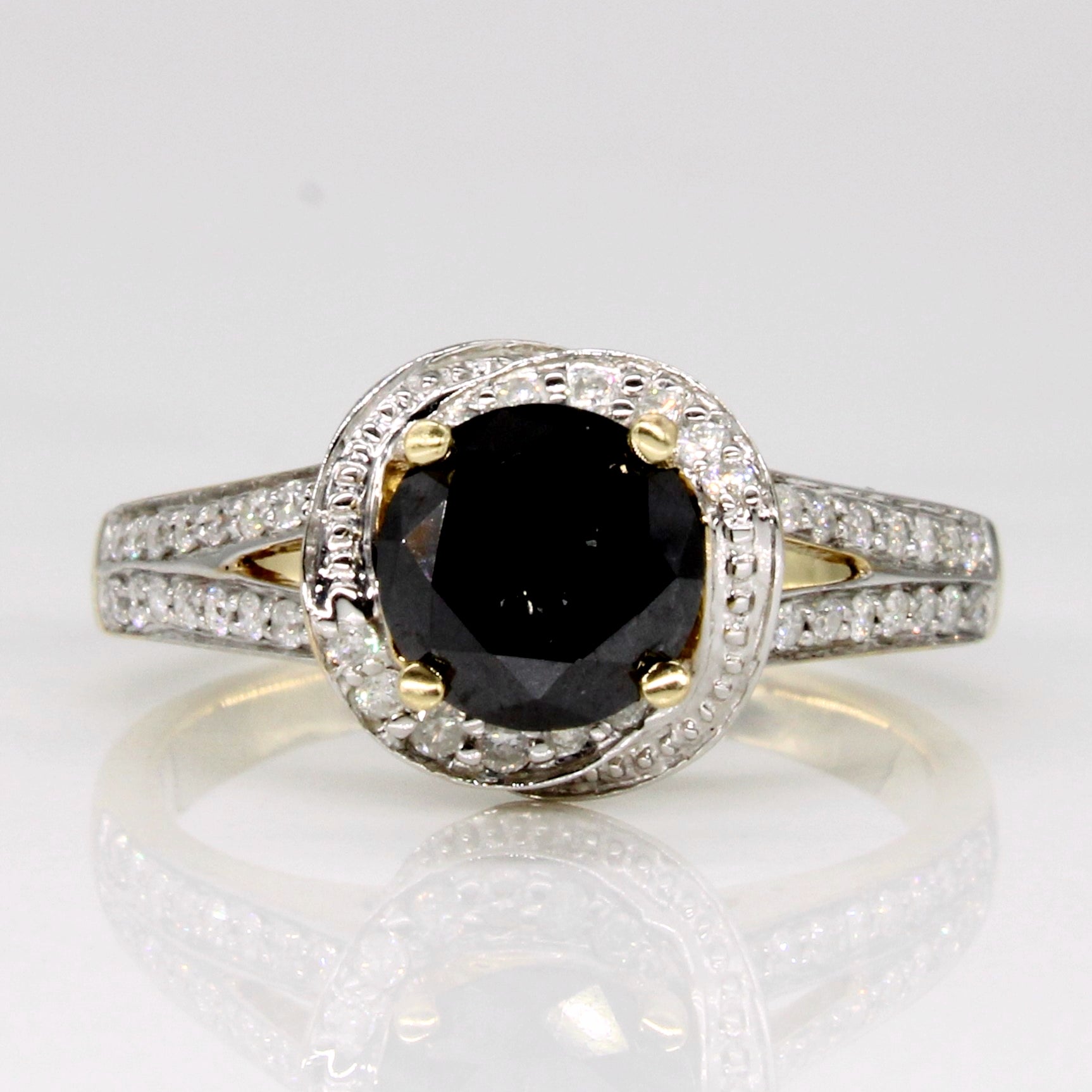 Black Diamond Engagement Ring | 1.10ct, 0.14ctw | SZ 7 |