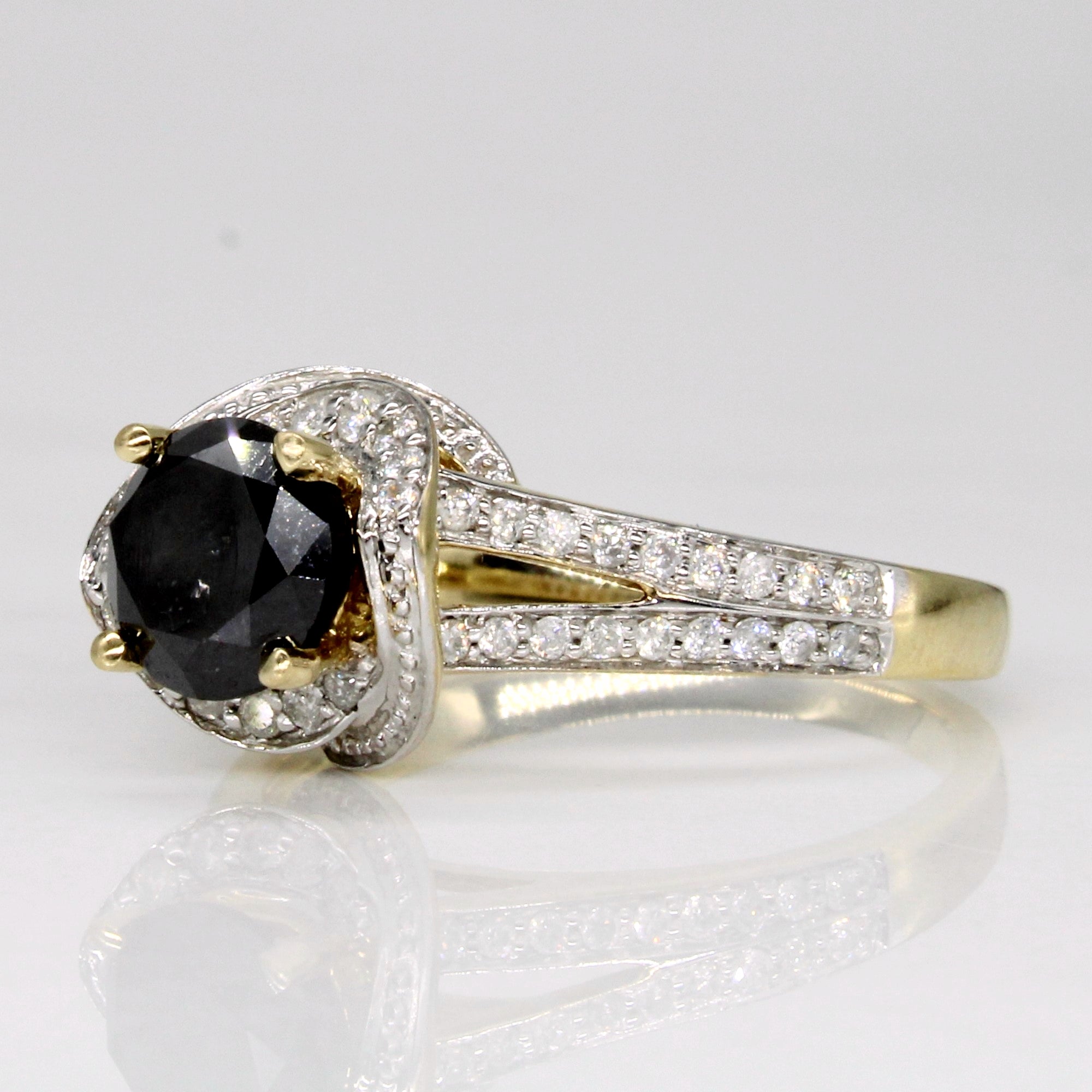 Black Diamond Engagement Ring | 1.10ct, 0.14ctw | SZ 7 |