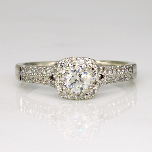 Diamond Halo Set Engagement Ring | 0.42ctw | SZ 7.25 |