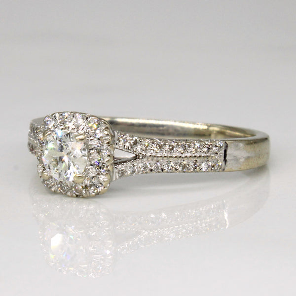 Diamond Halo Set Engagement Ring | 0.42ctw | SZ 7.25 |